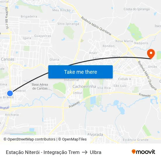 Estação Niterói - Integração Trem to Ulbra map