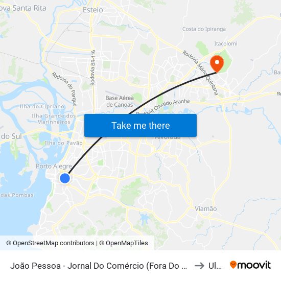 João Pessoa - Jornal Do Comércio (Fora Do Corredor) to Ulbra map