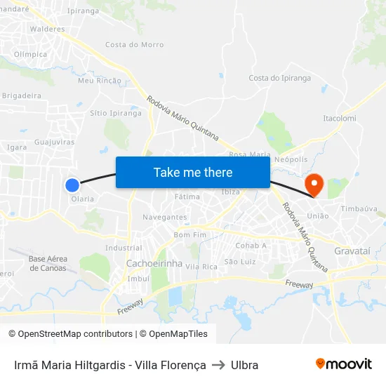 Irmã Maria Hiltgardis - Villa Florença to Ulbra map