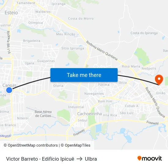 Victor Barreto - Edifício Ipicuê to Ulbra map