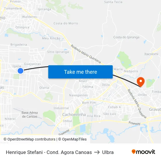 Henrique Stefani - Cond. Agora Canoas to Ulbra map