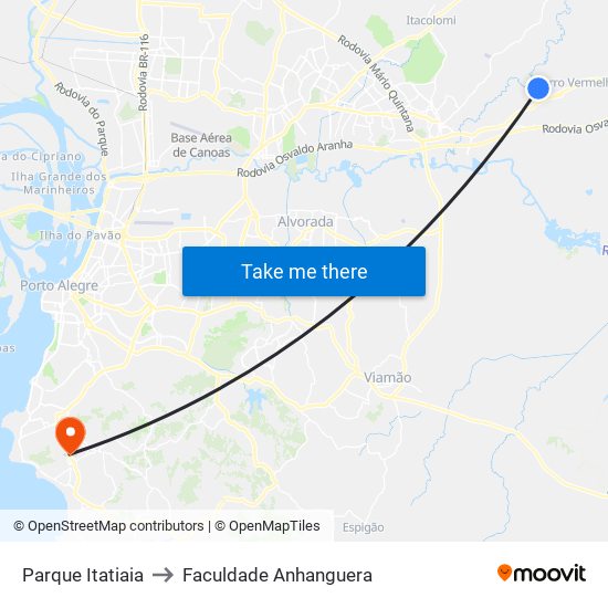 Parque Itatiaia to Faculdade Anhanguera map