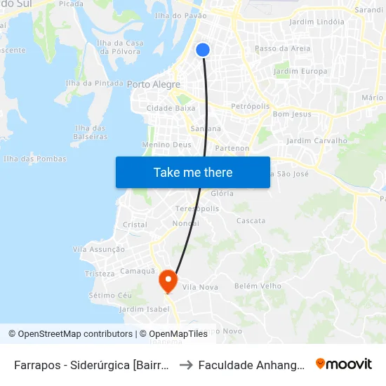 Farrapos - Siderúrgica [Bairro - C] to Faculdade Anhanguera map