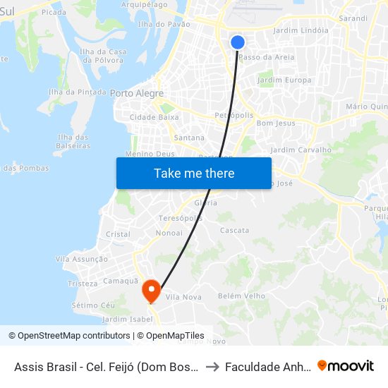 Assis Brasil - Cel. Feijó (Dom Bosco) [Bairro - Bc] to Faculdade Anhanguera map