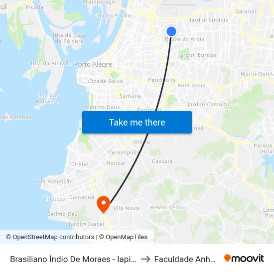 Brasiliano Índio De Moraes - Iapi [Bairro - Bc] to Faculdade Anhanguera map