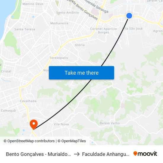 Bento Gonçalves - Murialdo Bc to Faculdade Anhanguera map
