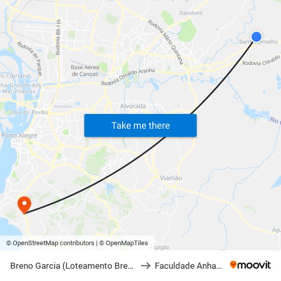 Breno Garcia (Loteamento Breno Garcia) to Faculdade Anhanguera map
