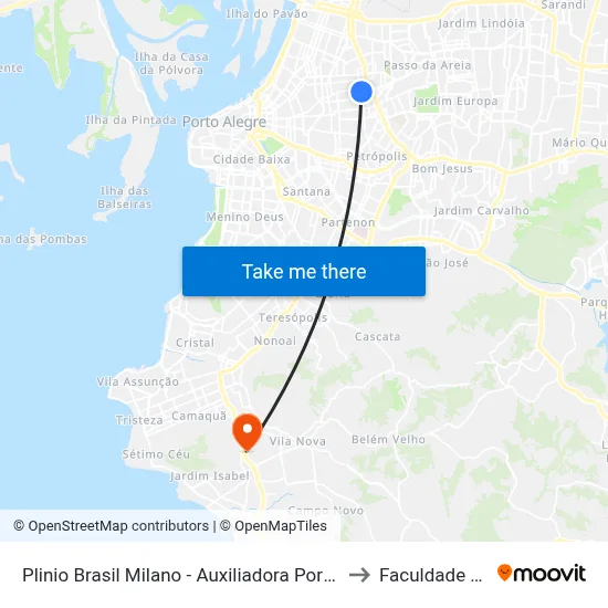 Plinio Brasil Milano - Auxiliadora Porto Alegre - Rs 90450-080 Brasil to Faculdade Anhanguera map