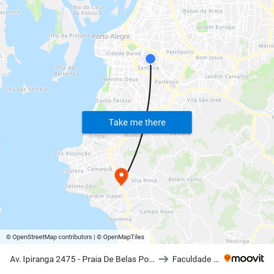 Av. Ipiranga 2475 - Praia De Belas Porto Alegre - Rs 90160-092 Brasil to Faculdade Anhanguera map