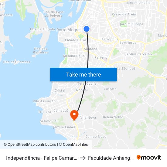 Independência - Felipe Camarão Cb to Faculdade Anhanguera map