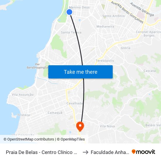 Praia De Belas - Centro Clínico Mãe De Deus to Faculdade Anhanguera map
