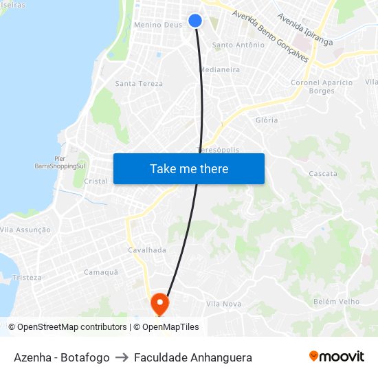 Azenha - Botafogo to Faculdade Anhanguera map