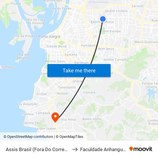 Assis Brasil (Fora Do Corredor) to Faculdade Anhanguera map