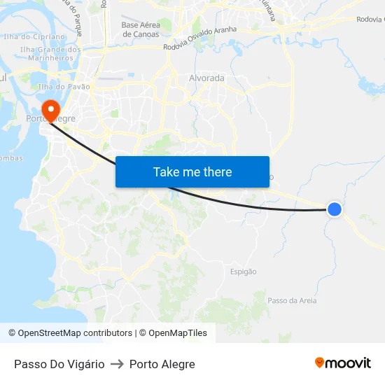 Passo Do Vigário to Porto Alegre map