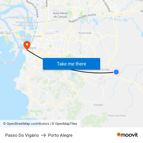 Passo Do Vigário to Porto Alegre map