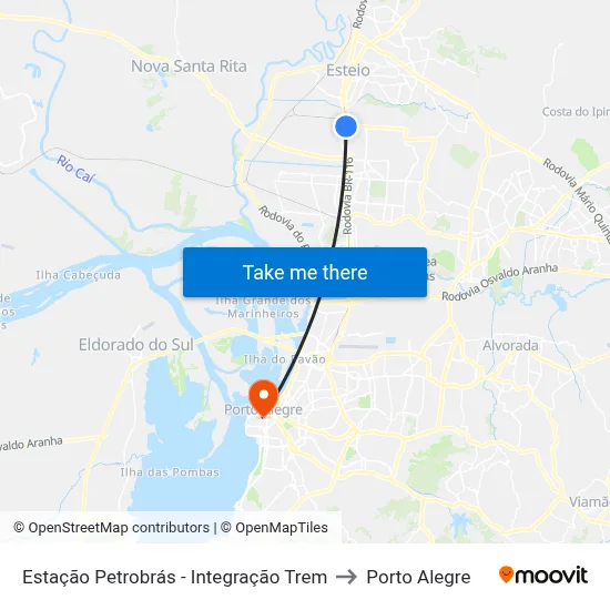 Estação Petrobrás - Integração Trem to Porto Alegre map