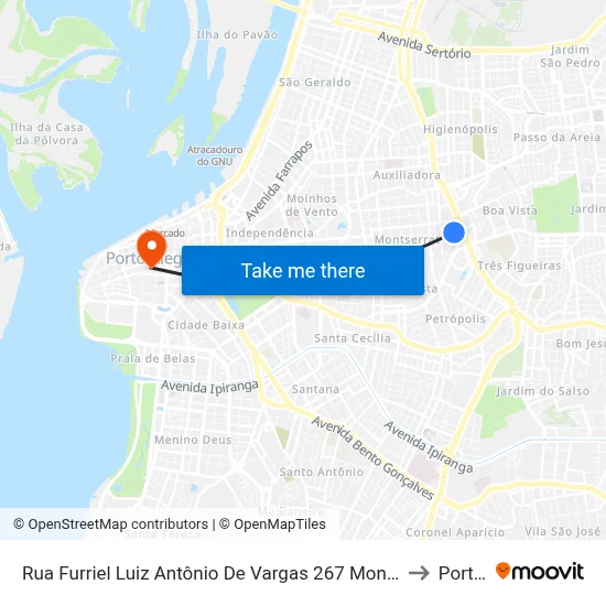 Rua Furriel Luiz Antônio De Vargas 267 Mont Serrat Porto Alegre - Rio Grande Do Sul 90470 Brasil to Porto Alegre map