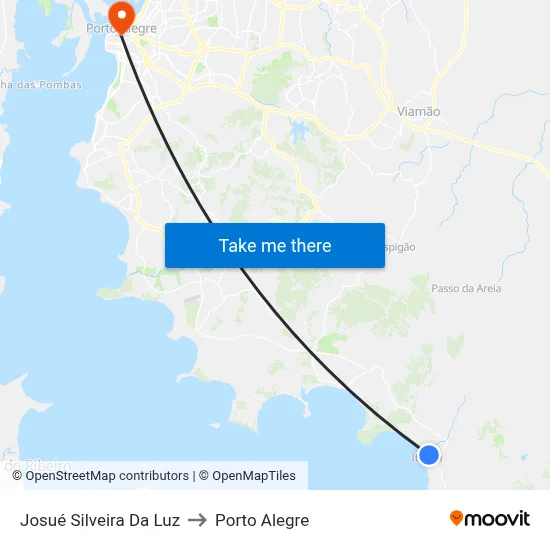 Josué Silveira Da Luz to Porto Alegre map