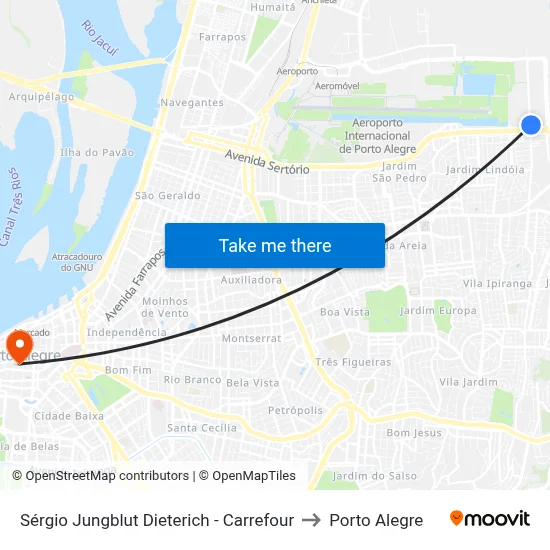 Sérgio Jungblut Dieterich - Carrefour to Porto Alegre map