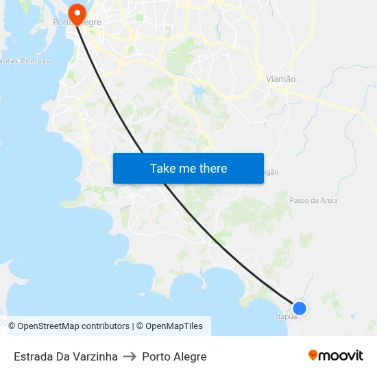 Estrada Da Varzinha to Porto Alegre map