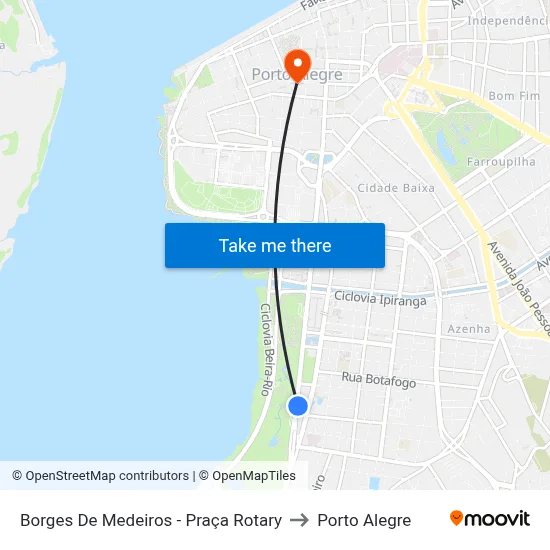 Borges De Medeiros - Praça Rotary to Porto Alegre map