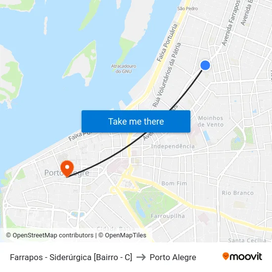 Farrapos - Siderúrgica [Bairro - C] to Porto Alegre map