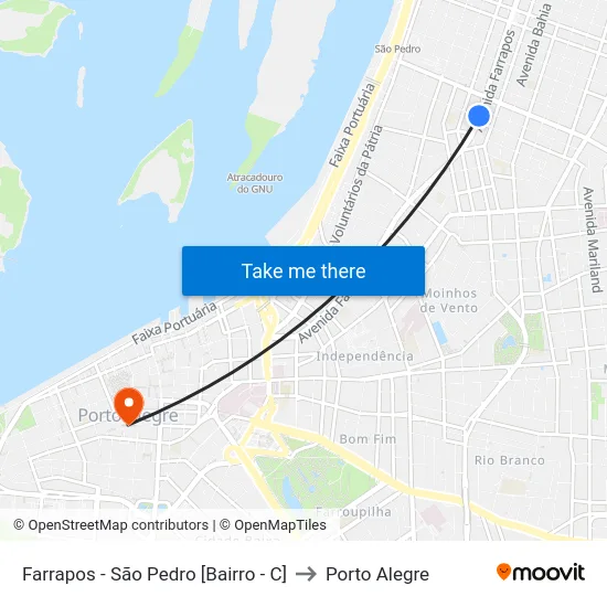 Farrapos - São Pedro [Bairro - C] to Porto Alegre map