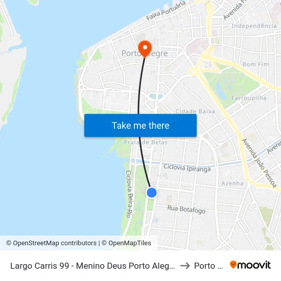 Largo Carris 99 - Menino Deus Porto Alegre - Rs 90110-000 Brasil to Porto Alegre map