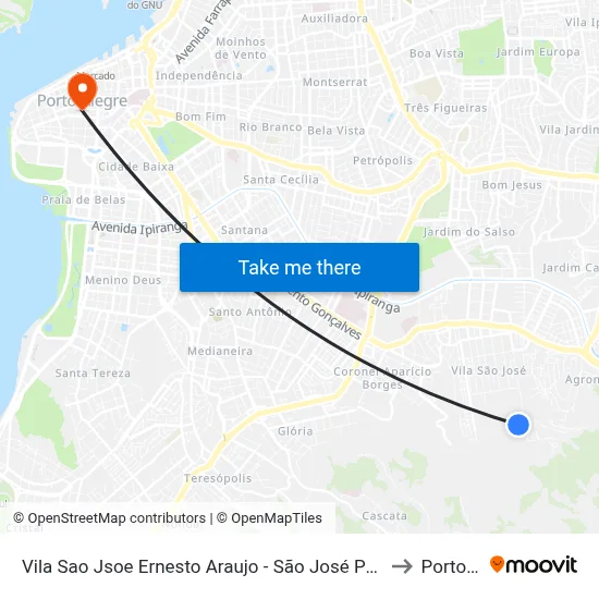 Vila Sao Jsoe Ernesto Araujo - São José Porto Alegre - Rs 91520-001 Brasil to Porto Alegre map