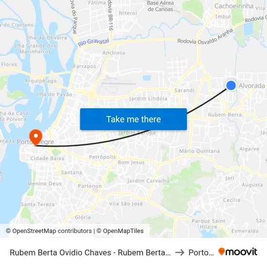 R. Berta Ovidio Chaves 285 Rubem Berta Porto Alegre - Rs 91170-330 Brasil to Porto Alegre map