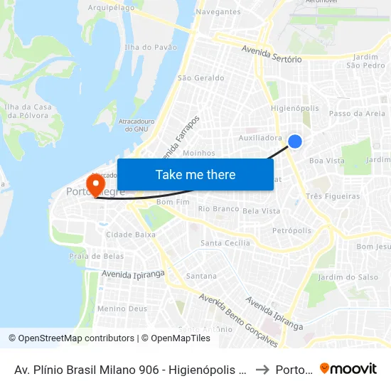 Av. Plínio Brasil Milano 906 - Higienópolis Porto Alegre - Rs 90520-002 Brasil to Porto Alegre map