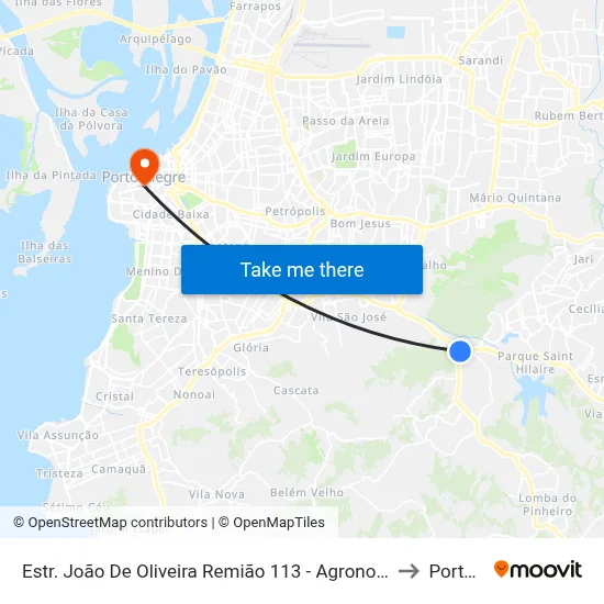 Estr. João De Oliveira Remião 113 - Agronomia Porto Alegre - Rs 91550-000 Brasil to Porto Alegre map
