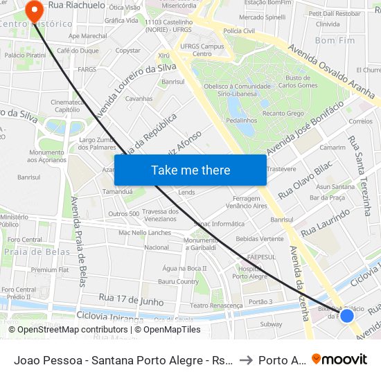 Joao Pessoa - Santana Porto Alegre - Rs 90450-190 Brasil to Porto Alegre map