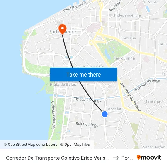 Corredor De Transporte Coletivo Erico Verissimo Azenha Porto Alegre - Rio Grande Do Sul 90130 Brasil to Porto Alegre map