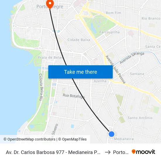 Av. Dr. Carlos Barbosa 977 - Medianeira Porto Alegre - Rs 90880-001 Brasil to Porto Alegre map
