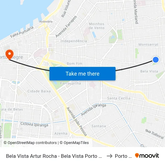 Bela Vista Artur Rocha - Bela Vista Porto Alegre - Rs 90450-170 Brasil to Porto Alegre map