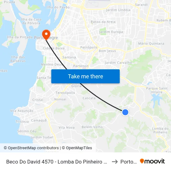Beco Do David 4570 - Lomba Do Pinheiro Porto Alegre - Rs 91550-160 Brasil to Porto Alegre map