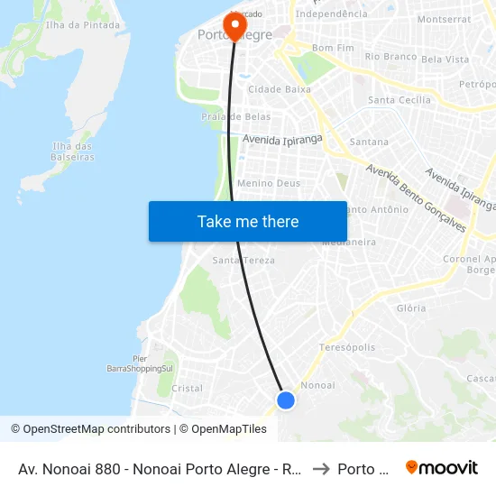Av. Nonoai 880 - Nonoai Porto Alegre - Rs 91720-000 Brasil to Porto Alegre map