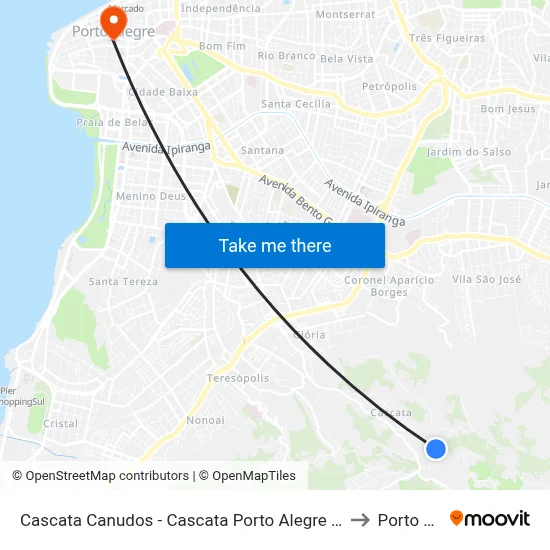 Cascata Canudos - Cascata Porto Alegre - Rs 91712-080 Brasil to Porto Alegre map