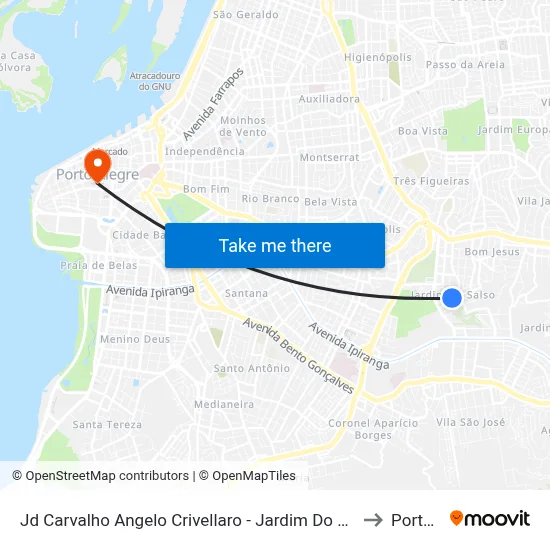 Jd Carvalho Angelo Crivellaro - Jardim Do Salso Porto Alegre - Rs 91410-140 Brasil to Porto Alegre map
