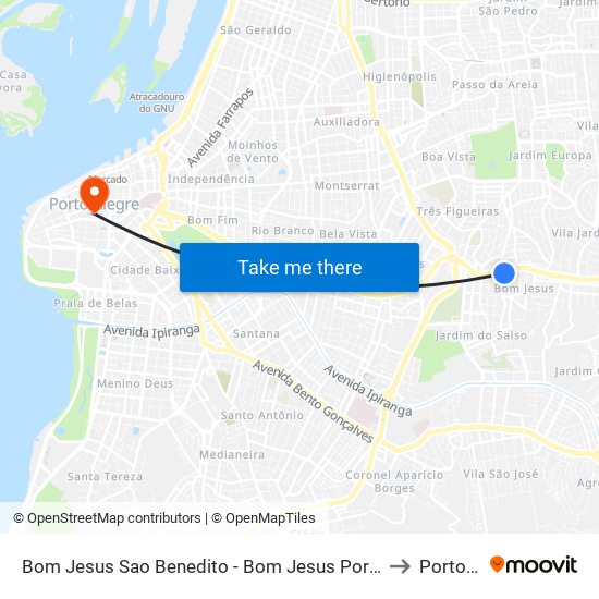 Bom Jesus Sao Benedito - Bom Jesus Porto Alegre - Rs 91330-391 Brasil to Porto Alegre map