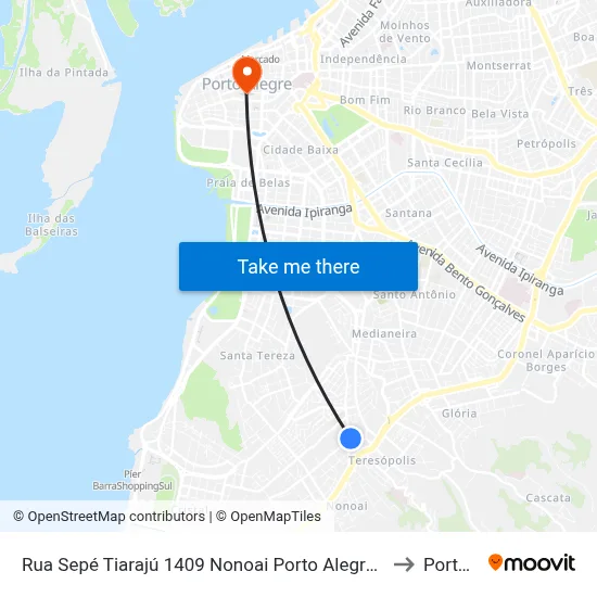 Rua Sepé Tiarajú 1409 Nonoai Porto Alegre - Rio Grande Do Sul 90870-227 Brasil to Porto Alegre map