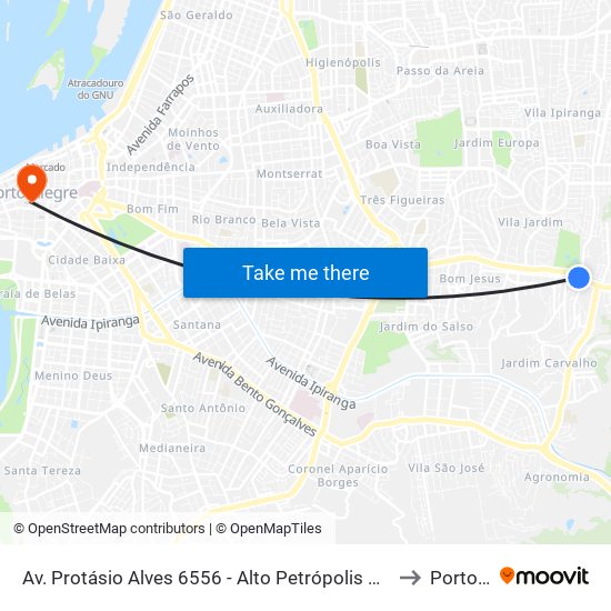 Av. Protásio Alves 6556 - Alto Petrópolis Porto Alegre - Rs 91210-280 Brasil to Porto Alegre map