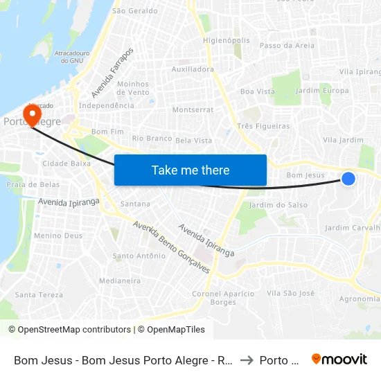 Bom Jesus - Bom Jesus Porto Alegre - Rs 91420-070 Brasil to Porto Alegre map