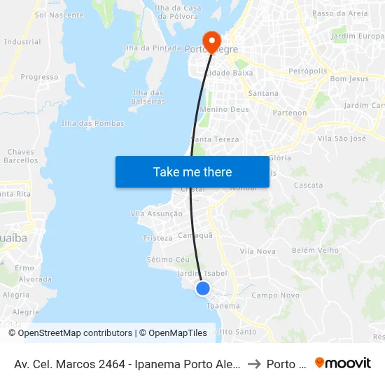 Av. Cel. Marcos 2464 - Ipanema Porto Alegre - Rs 91760-000 Brasil to Porto Alegre map