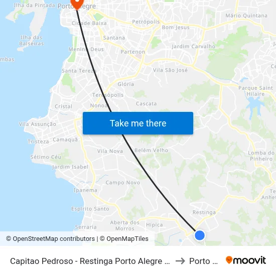 Capitao Pedroso - Restinga Porto Alegre - Rs 91790-000 Brasil to Porto Alegre map