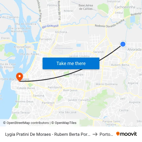 Lygia Pratini De Moraes - Rubem Berta Porto Alegre - Rs 91170-400 Brasil to Porto Alegre map