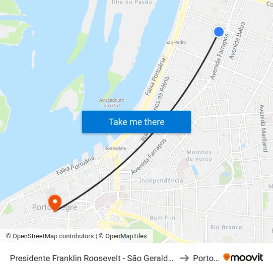 Presidente Franklin Roosevelt - São Geraldo Porto Alegre - Rs 90230-080 Brasil to Porto Alegre map