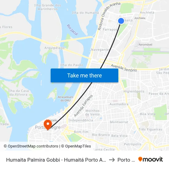 Humaita Palmira Gobbi - Humaitá Porto Alegre - Rs 90250-210 Brasil to Porto Alegre map