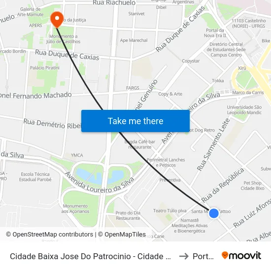 Rua José Do Patrocínio 499 Cidade Baixa Porto Alegre - Rio Grande Do Sul 90050-002 Brasil to Porto Alegre map